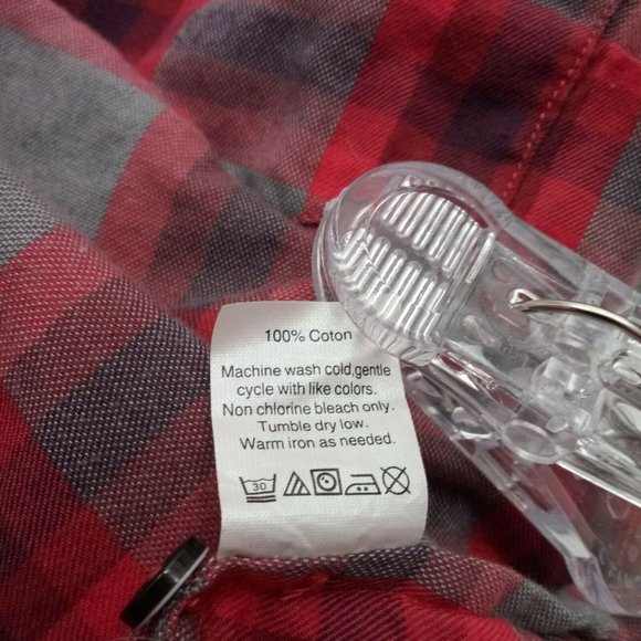 J.Crew Factory Button Up Shirt Medium Red & Gray - Picture 7 of 15